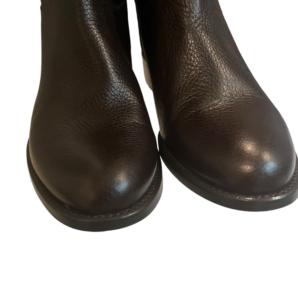 NWOT, Sesto Meucci Brown Pebbled Leather Riding Boots, Sz EU 37 - Picture 8 of 15
